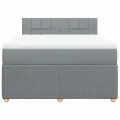 cadre de lit avec matelas Gris clair 160x200cm Tissu