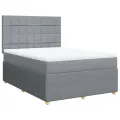 cadre de lit avec matelas Gris clair 140x200cm Tissu