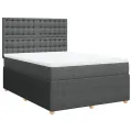cadre de lit avec matelas Gris foncé 160x200cm Tissu
