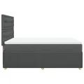 cadre de lit avec matelas Gris foncé 160x200cm Tissu