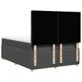 cadre de lit avec matelas Gris foncé 160x200cm Tissu