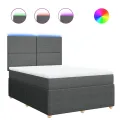 cadre de lit avec matelas Gris foncé 160x200cm Tissu