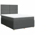 cadre de lit avec matelas Gris foncé 160x200cm Tissu