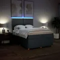 cadre de lit avec matelas Gris foncé 160x200cm Tissu