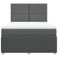 cadre de lit avec matelas Gris foncé 160x200cm Tissu