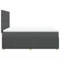 cadre de lit avec matelas Gris foncé 160x200cm Tissu