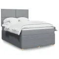 cadre de lit avec matelas Gris clair 140x200cm Tissu