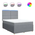 cadre de lit avec matelas Gris clair 140x200cm Tissu