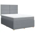 cadre de lit avec matelas Gris clair 140x200cm Tissu