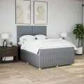 cadre de lit avec matelas Gris clair 140x200cm Tissu