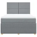 cadre de lit avec matelas Gris clair 140x200cm Tissu