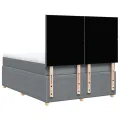 cadre de lit avec matelas Gris clair 140x200cm Tissu