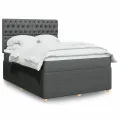 cadre de lit avec matelas Gris foncé 140x200cm Tissu