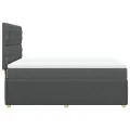 cadre de lit avec matelas Gris foncé 140x200cm Tissu