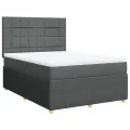 cadre de lit avec matelas Gris foncé 160x200cm Tissu