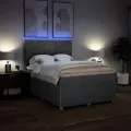 cadre de lit avec matelas Gris foncé 160x200cm Tissu