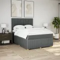 cadre de lit avec matelas Gris foncé 160x200cm Tissu