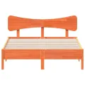 Cadre de lit sans matelas cire marron 135x190cm bois pin massif
