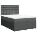 cadre de lit avec matelas Gris foncé 140x190cm Tissu