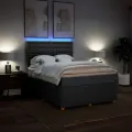 cadre de lit avec matelas Gris foncé 140x190cm Tissu