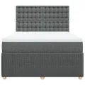 cadre de lit avec matelas Gris foncé 140x190cm Tissu