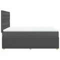 cadre de lit avec matelas Gris foncé 140x190cm Tissu