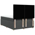 cadre de lit avec matelas Gris foncé 140x190cm Tissu