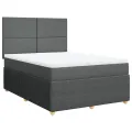 cadre de lit avec matelas Gris foncé 140x190cm Tissu