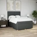 cadre de lit avec matelas Gris foncé 140x190cm Tissu