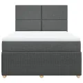 cadre de lit avec matelas Gris foncé 140x190cm Tissu
