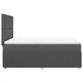 cadre de lit avec matelas Gris foncé 140x190cm Tissu