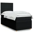 cadre de lit et matelas Noir 80x200 cm Tissu