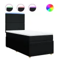 cadre de lit et matelas Noir 80x200 cm Tissu
