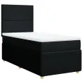 cadre de lit et matelas Noir 80x200 cm Tissu