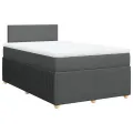 cadre de lit avec matelas Gris foncé 120x200cm Tissu