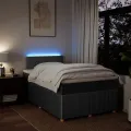 cadre de lit avec matelas Gris foncé 120x200cm Tissu