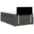 cadre de lit avec matelas Gris foncé 120x200cm Tissu