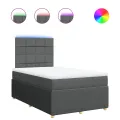 cadre de lit avec matelas Gris foncé 120x200cm Tissu
