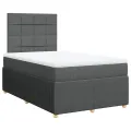 cadre de lit avec matelas Gris foncé 120x200cm Tissu
