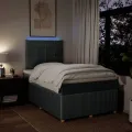 cadre de lit avec matelas Gris foncé 120x200cm Tissu