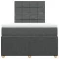 cadre de lit avec matelas Gris foncé 120x200cm Tissu