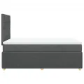 cadre de lit avec matelas Gris foncé 120x200cm Tissu
