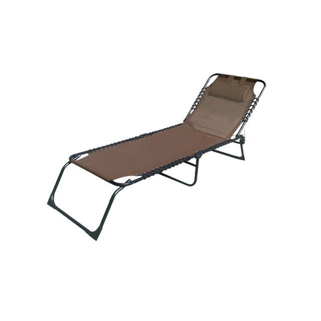 Marbueno Chaise Longue Pliable Acier avec Coussin Jardin et Piscine 19