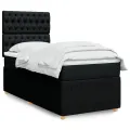 cadre de lit et matelas Noir 80x200 cm Tissu