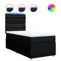 cadre de lit et matelas Noir 80x200 cm Tissu