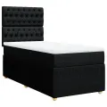 cadre de lit et matelas Noir 80x200 cm Tissu