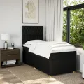 cadre de lit et matelas Noir 80x200 cm Tissu