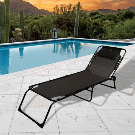 Sun-lounger Marbueno Black 190 x 27 x 58 cm Casual 2