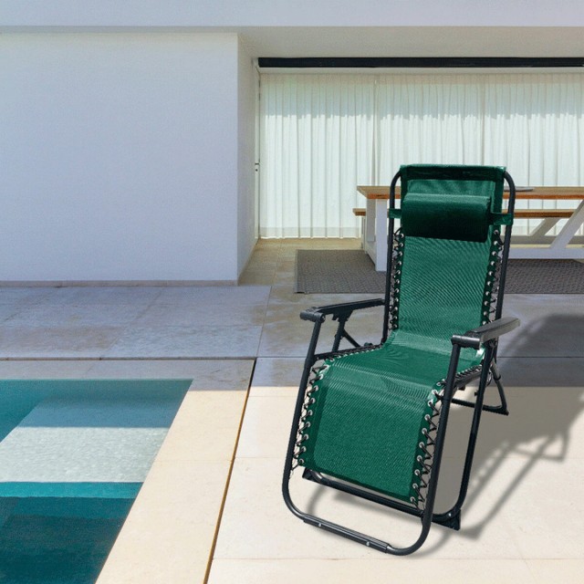 Marbueno Tumbona Plegable Acero Con Cojin Jardin y Piscina 90X66X108 c