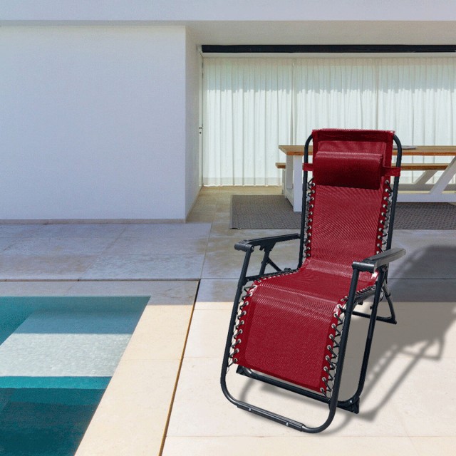 Marbueno Tumbona Plegable Acero Con Cojin Jardin y Piscina 90X66X108 c